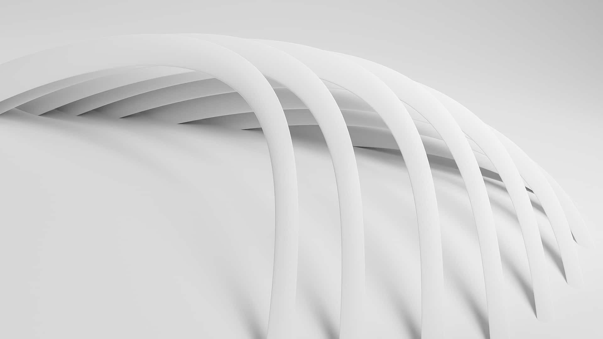 Row of white arched forms rendered against a white background